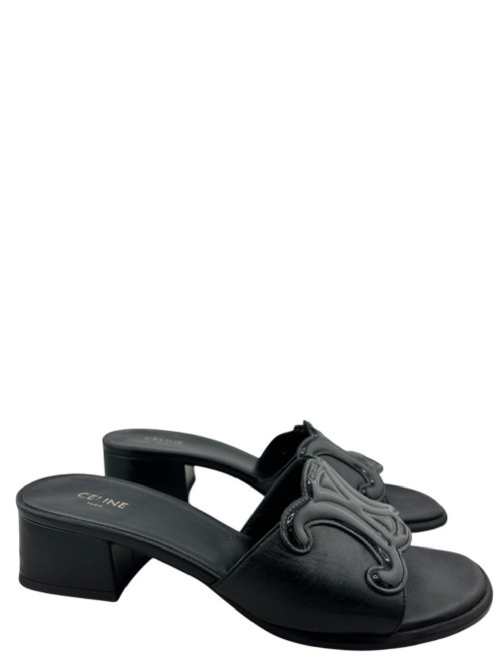 Celine Clemence Triomphe Logo Mules